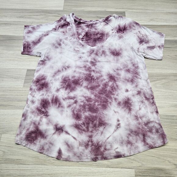 American Eagle Womens Purple Tie Dye Shirt Small Stretch Comfort - Picture 2 of 6